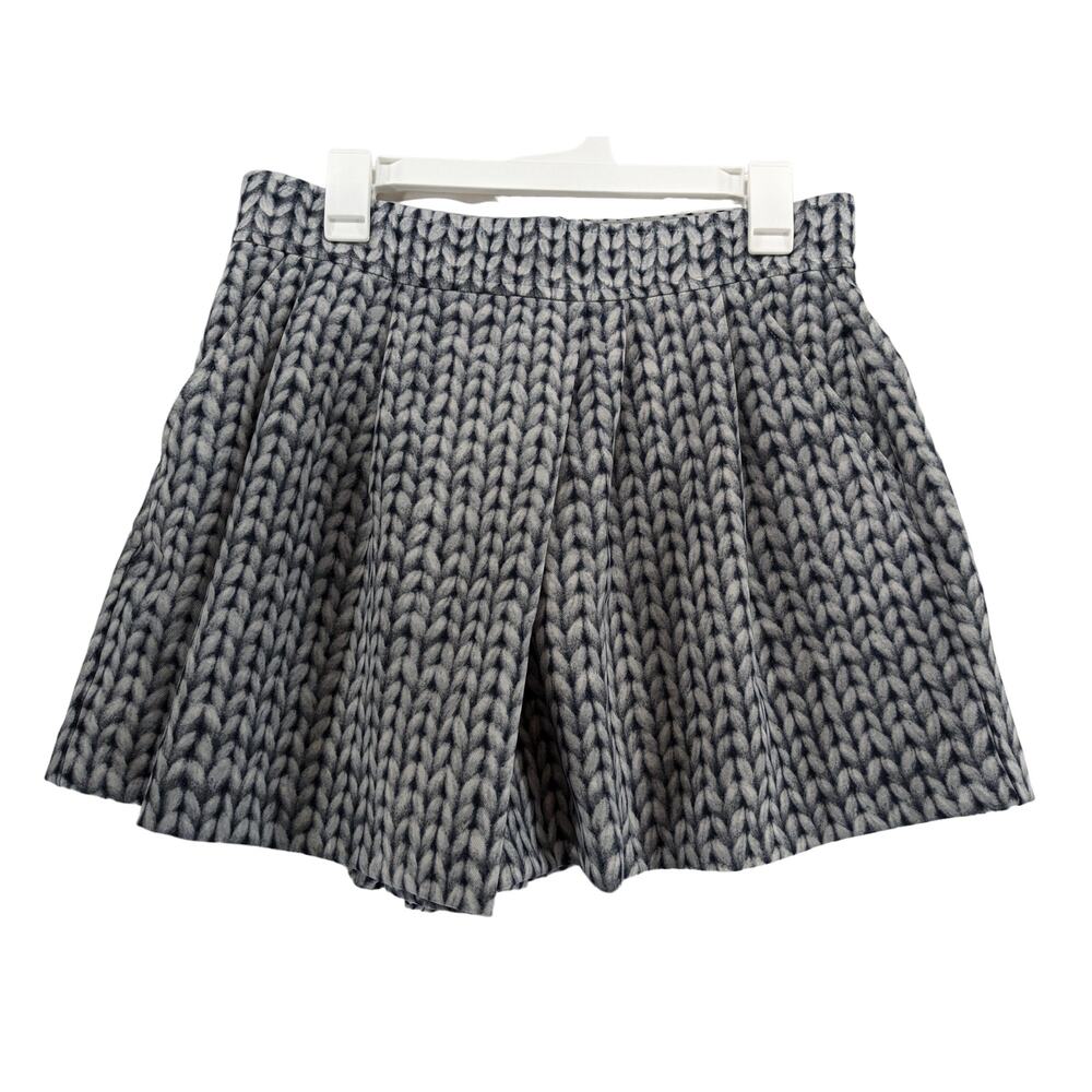 Banana‎ Republic Skort Shorts 10 Gray Wide Leg Front Banded Waist Printed Casual